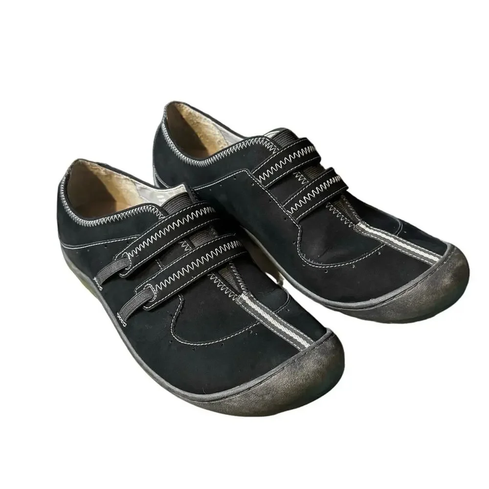 Clarks Sneaker Loafers Black Nubuck Leather Slip-Ons comfort suede women’s 11